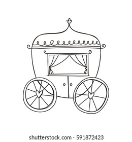 Princess carriage. Coloring page