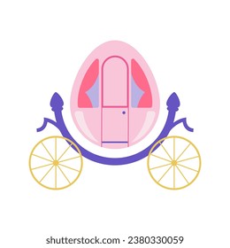 Princess carriage. Stylized picture for decoration children holiday and party. cartoon vector illustration