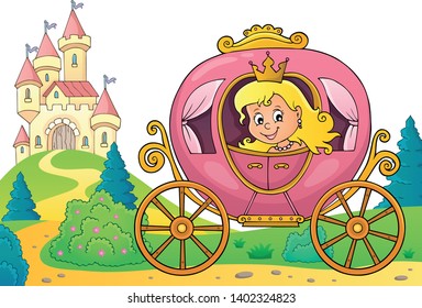 Princesa en la imagen de tema de carro 3 - ilustración vectorial eps10.