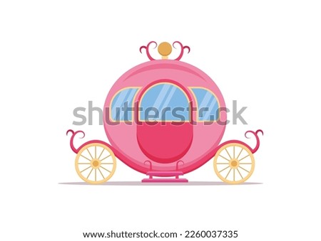 Princess Carriage Vector Clipart On White Background