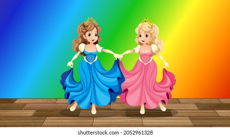 character Princess rainbow cartoon