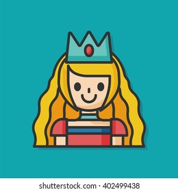 princess cartoon character vector icon