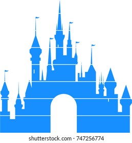 Princess Castle Blue Stock Vector (Royalty Free) 747256774 | Shutterstock