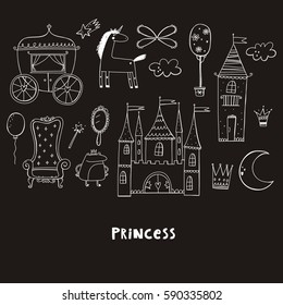 Princess castle cute illustration
