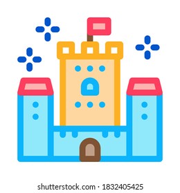 princess castle icon vector. princess castle sign. color symbol illustration