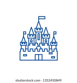 Princess castle line icon concept. Princess castle flat  vector symbol, sign, outline illustration.