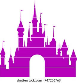 Princess Castle Outline Violet Stock Vector (Royalty Free) 747256768 ...