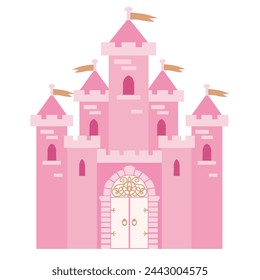 Princess castle vector cartoon illustration