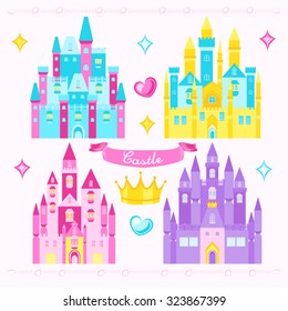Princess Castle Vector Design Illustration