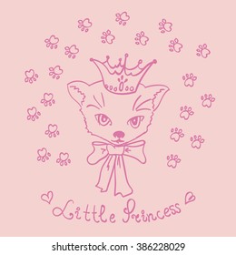 princess cat / T-shirt graphics / cute cartoon characters / cute graphics for kids / Book illustrations. Designed for children's T-shirts, backpacks, clothes.