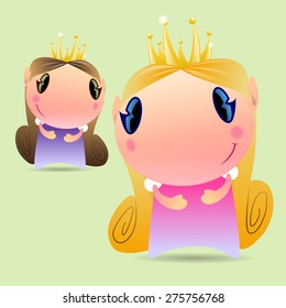 princess character with crown smiling