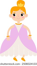 Personaje de la princesa dibujado a mano Ilustración vectorial