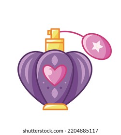 icono de la colonia Princesa. Fragrancia, aroma. Cuentos de hadas, sueño y fantasía, imaginación. Elemento gráfico para sitio web, pegatina para redes sociales. Accesorio de lujo. Dibujo vectorial plano de dibujos animados