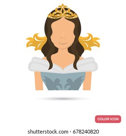 Princess color flat icon for web and mobile design