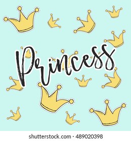 Princess colorful background, illustration in vector format