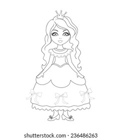 Princess Coloring Page Stock Vector (Royalty Free) 236486263 | Shutterstock