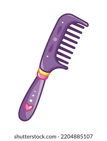 Princess comb icon. Accessories and inventory. Magic and sorcery. Beauty, aesthetics and elegance. Graphic element for website. Fantasy, dream and imagination. Cartoon flat vector illustration