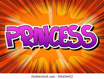 Princess - Comic book style word.