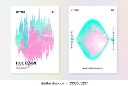 Princess cover. Kawaii rainbow hologram. Holographic unicorn gradient. Fantasy set. Minimal universe banner. Princess cover with magic sparkles, stars and blurs for girl party invitation.