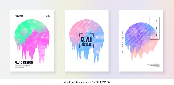 Princess cover. Kawaii rainbow hologram. Holographic unicorn gradient. Fluorescent universe banner. Fantasy set. Princess cover with magic sparkles, stars and blurs for girl party invitation.