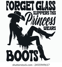 Princess Cowboy Boots Western Cowgirl Girls T Shirt Gift 