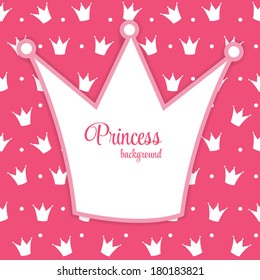 Princess Crown  Background Vector Illustration.