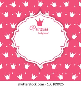 Princess Crown  Background Vector Illustration.