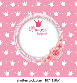 Princess Crown  Background Vector Illustration.