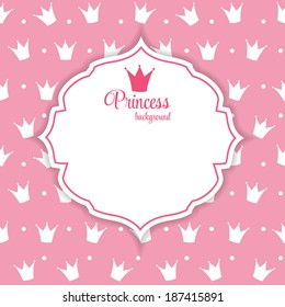 Princess Crown  Background Vector Illustration.