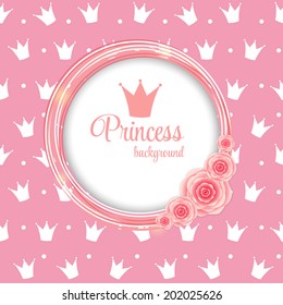 Princess Crown Background Vector Illustration.