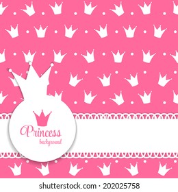 Princess Crown Background Vector Illustration.