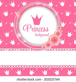 Princess Crown Background Vector Illustration.