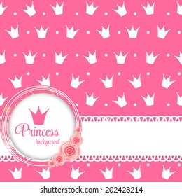 Princess Crown Background Vector Illustration.