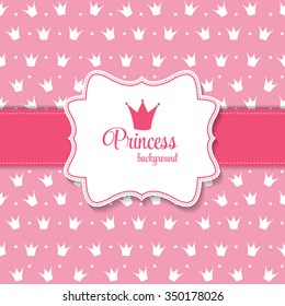 Princess Crown  Background Vector Illustration.