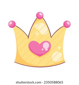 princess crown design over white