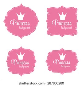 Princess Crown Frame Vector Illustration. EPS10