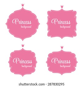 Princess Crown Frame Vector Illustration. EPS10