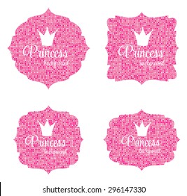 Princess Crown Frame Vector Illustration. EPS10