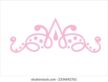 princess crown hand drawn design vector design