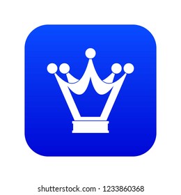 Princess crown icon digital blue for any design isolated on white vector illustration