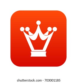 Princess crown icon digital red for any design isolated on white vector illustration