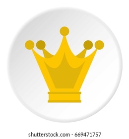 Princess crown icon in flat circle isolated on white background vector illustration for web
