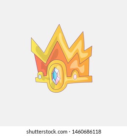 Princess crown icon with gems and diamonds. Gold princess crown. Girly Princess Royalty Crown with Jewels