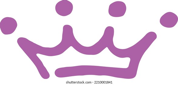 Princess crown icon. Hand drawn brush stroke logo