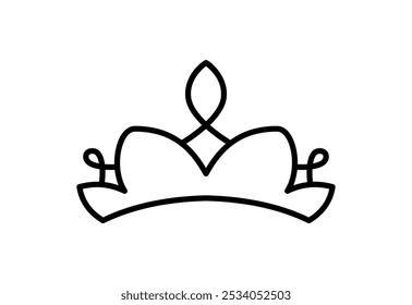 Princesa ícone coroa vetor estética fina linha sinal logotipo. Ilustração de símbolo de contorno isolado da coroa para o seu conceito de logotipo de design de aplicativo móvel e web