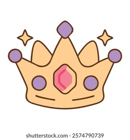 Princess crown with jewels illustration