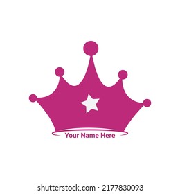 Princess Crown and Princess Logo Design 