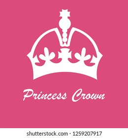 Princess crown on pink background vector. illustration eps10.