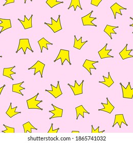 Princess Crown Seamless Pattern Background Vector Illustration. EPS10