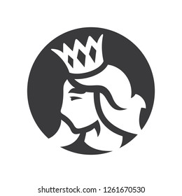 Princess with crown silhouette sign